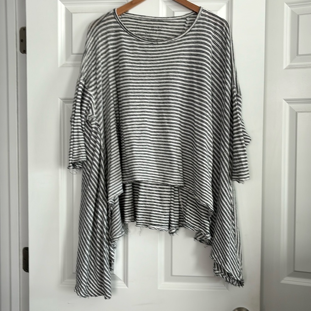 We The Free Stripe Oversized Tee Size Medium/ Large Tunic